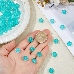100pcs perles de verre transparentes peintes à la bombe&nbsp;GLAA-DC0001-61A