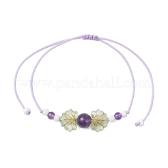 Браслеты из плетеных бусин с натуральным аметистом для мужчин и женщин&nbsp;BJEW-MZ00208-03