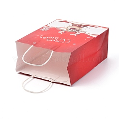 クリスマステーマクラフト紙袋  ハンドル付き  ギフトバッグやショッピングバッグ用  鹿の模様  35cm&nbsp;ABAG-H104-D02