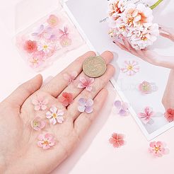 32種類のプラスチックビーズ8個  花  ミックスカラー  12~22x13.5~22x3~8mm  穴：1~1.4mm  4個/スタイル&nbsp;FIND-FH0004-06