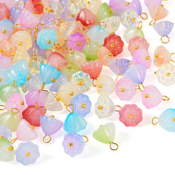 100 Stück 10 Farben zweifarbige handgemachte Bunte Malerei Charms&nbsp;FIND-TA0003-89