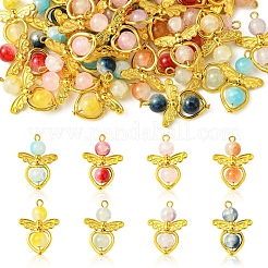 40 шт. подвески из двухцветного золотистого сплава из стекла PALLOY-FS00025