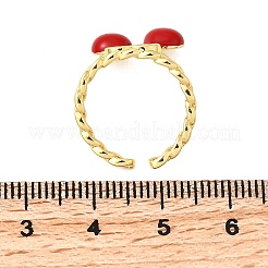 Латунные эмалированные открытые манжеты RJEW-K267-03B-G