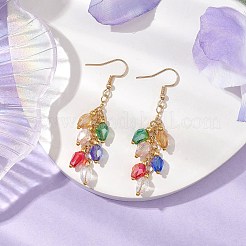 Стекло из бисера болтающиеся серьги EJEW-JE05976