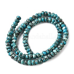 Синтетические серебряные нити бирюзовых бусин G-L617-E03-4x6mm