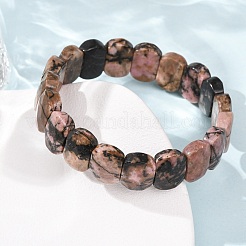 Pulseras elásticas unisex con cuentas de rodonita natural&nbsp;G-K303-01G