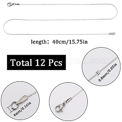 12 шт. набор из цепочек-змеек из нержавеющей стали 304 для мужчин и женщин NJEW-SC0001-26