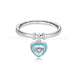 925 bague en argent sterling pavée de zircons cubiques et d'émail&nbsp;FS-WG58235-01