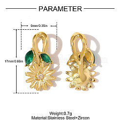 Подвески из нержавеющей стали 304 с микропаве из кубического циркония&nbsp;STAS-OY010-84G