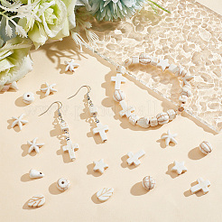 100 шт. 10 вида бусин из синтетического говлита G-GO0001-20