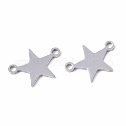 変色しにくい201ステンレススチールリンクコネクター  レーザー切断  スター  ステンレス鋼色  10.5x15x1mm  穴：1.6mm&nbsp;STAS-S079-195P