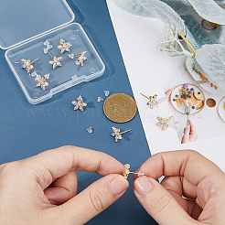 10 шт. латунные серьги-гвоздики из кубического циркония&nbsp;KK-DC0004-33