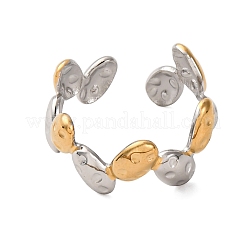 Двухцветные манжетные кольца из нержавеющей стали 304&nbsp;RJEW-S635-01GP-T