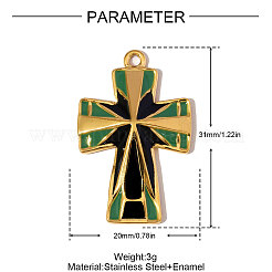 Подвески из нержавеющей стали 304 с эмалью&nbsp;STAS-OY006-27G