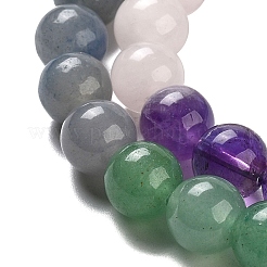 Нити бусин из натурального цветка амазонита и аметиста и цветка амазонита и зеленого авантюрина и синего авантюрина G-B095-A01-04