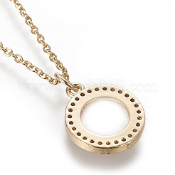 Colliers pendentif initiale en laiton&nbsp;NJEW-I230-24G-C
