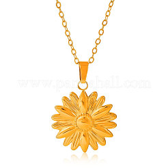 Collar con colgante de flor de diamante de acero inoxidable 304 para mujer&nbsp;GH9926-2