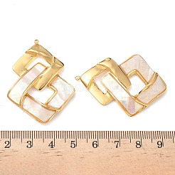 Подвески из натуральной белой ракушки из нержавеющей стали 304 STAS-L026-01G-01