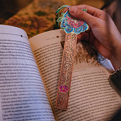 3 шт. 3 стиля эмалевых закладок в виде цветка пиона AJEW-FH0004-51