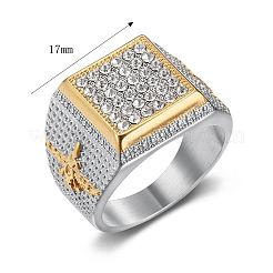 Кольца для мужчин из нержавеющей стали 304 с микропаве из кубических цирконий&nbsp;FS-WG6EF44-08