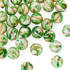 30 pz perline di lampwork sabbia dorata fatte a mano&nbsp;LAMP-TA0002-37D