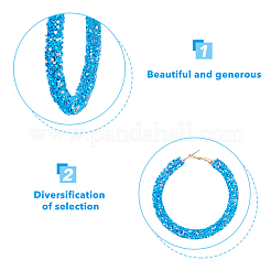 9 пара двухцветных сверкающих серег-колец из смолы с литой шпилькой для женщин&nbsp;EJEW-FI0002-13