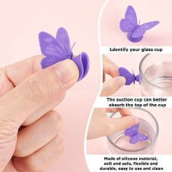 Étiquettes de breloques de verre de vin en silicone&nbsp;AJEW-SC0001-38
