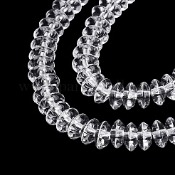 透明ガラスビーズ連売り  ロンデル  透明  6x3mm  穴：0.9~1mm  約121~130個/連  14.57~15.35インチ（37~39cm）&nbsp;GLAA-Q113-02A-A01