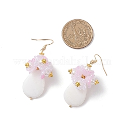 Серьги-подвески из натуральных пресноводных ракушек и акрила&nbsp;EJEW-JE06837