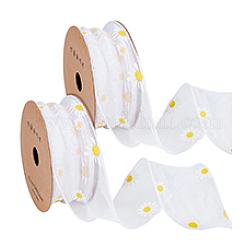 Rubans en polyester à motifs floraux&nbsp;OCOR-WH0082-503B
