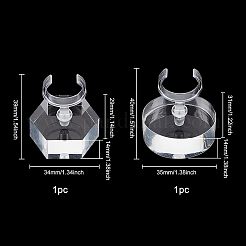 2 шт. 2-х стильная прозрачная акриловая стойка для колец AJEW-FG0001-60