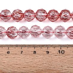 Brins de perles de verre transparentes craquelées&nbsp;GLAA-N063-10mm-14