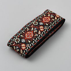Rubans en polyester brodés à motifs floraux de style ethnique&nbsp;OCOR-WH0104-26B