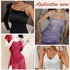 4 пара двухцветных полиэстеровых нескользящих бретелей для бюстгальтера со стразами&nbsp;FIND-CY0001-27