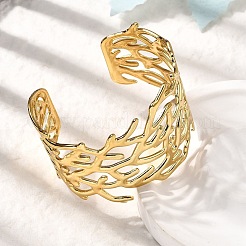 Браслеты-манжеты из нержавеющей стали 304&nbsp;BJEW-L705-02G