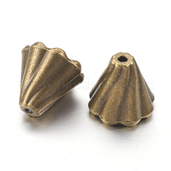 アンティークブロンズチベット風のビーズキャップ  鉛フリー＆カドミウムフリー  13x12mm  穴：2mm  内径：10mm&nbsp;X-EA10181Y-AB