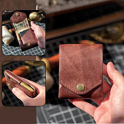 合成皮革財布1個  合金ボタン付き  長方形  シエナ  113x90x3.5mm&nbsp;AJEW-CL0001-02