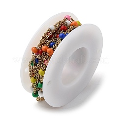 Цепи из нержавеющей стали 304 с вакуумным покрытием PVD с цветной эмалью в форме ронделя CHS-G030-01G