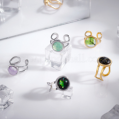 8 шт. 4 стиля 201 нержавеющая сталь открытая фурнитура для манжетного кольца STAS-GA0001-54