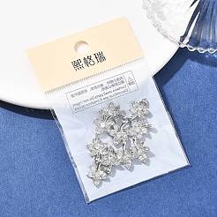 シェグレース 真鍮製マイクロパヴェ クリアキュービックジルコニアチャーム  カドミウムフリー＆ニッケルフリー＆鉛フリー  花のチャーム  プラチナメッキ  15x11x3mm  穴：2x1mm&nbsp;XGRQ2O649-424P
