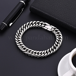 3 шт. 3 стиля браслеты из кубинской цепочки из нержавеющей стали 304 для мужчин и женщин&nbsp;BJEW-GO0002-17