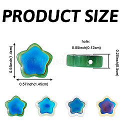 16 шт. 4-х цветные двухцветные стеклянные бусины для настроения&nbsp;GLAA-FP0001-35
