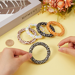 7шт. 7-х цветные силиконовые бусины с принтом SIL-SC0001-86A