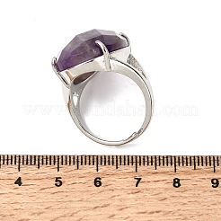 Natürlichen Amethyst Fingerringe&nbsp;RJEW-C154-01I