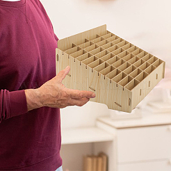 Деревянный ящик для хранения сотового телефона с 48 сеткой AJEW-WH0258-839B