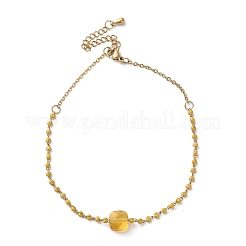 Bracciali a catena con maglie in perline di vetro in acciaio inossidabile 304&nbsp;BJEW-A036-14G-02