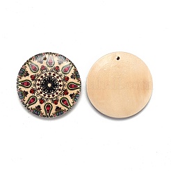 Pendentifs en bois naturel imprimés&nbsp;WOOD-S045-034-M