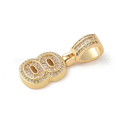 Европейские подвески из латуни с прозрачным кубическим цирконием&nbsp;LS-KK-R003-01G-08
