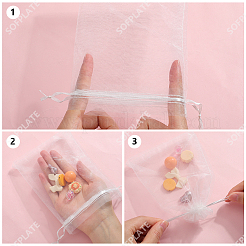 100 шт. мешочки из органзы для хранения ювелирных изделий OP-SP0001-01B