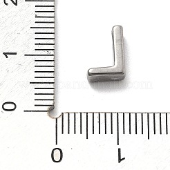 304ステンレススチールチャーム  レターチャーム  文字l  9.5x6.5x3mm  穴：1.6mm&nbsp;STAS-R138-07P-L